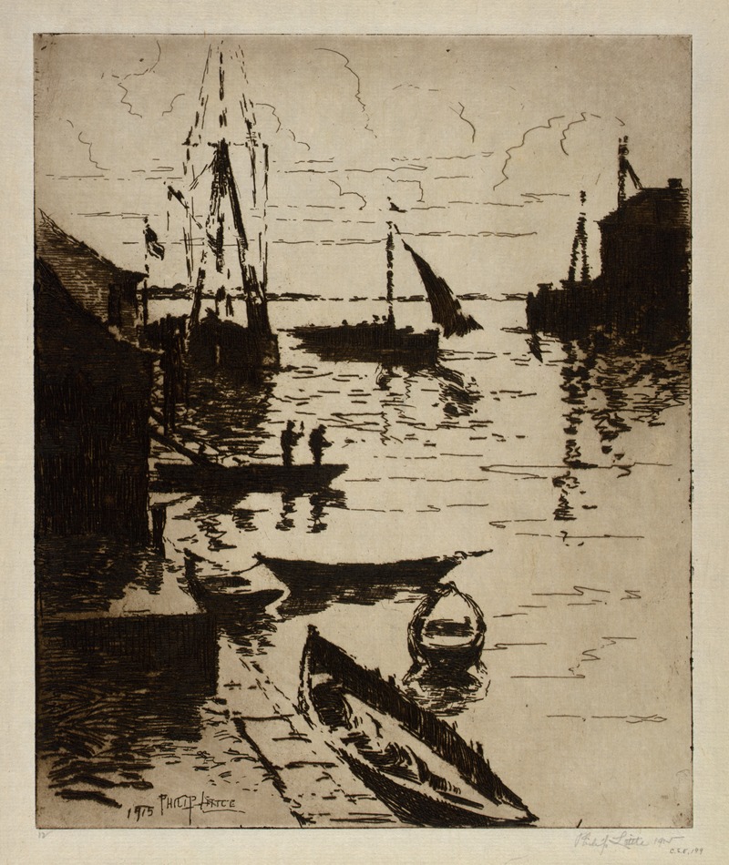 Salem's Old Wharfs by Philip Little, 1915 — digital art print download