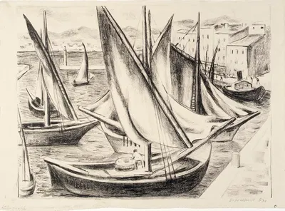 Boats, St. Tropez by Самуэль Халперт, 1929 — digital art print download