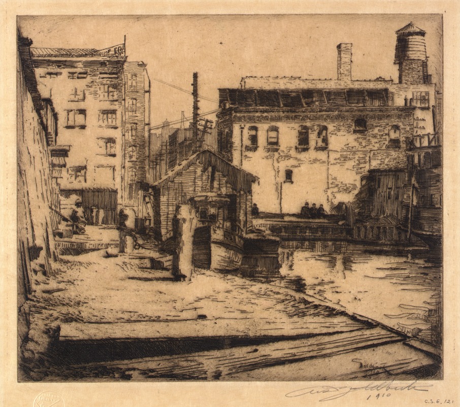 On Chicago River by Уолтер Дин Голдбек, 1910 — digital art print download