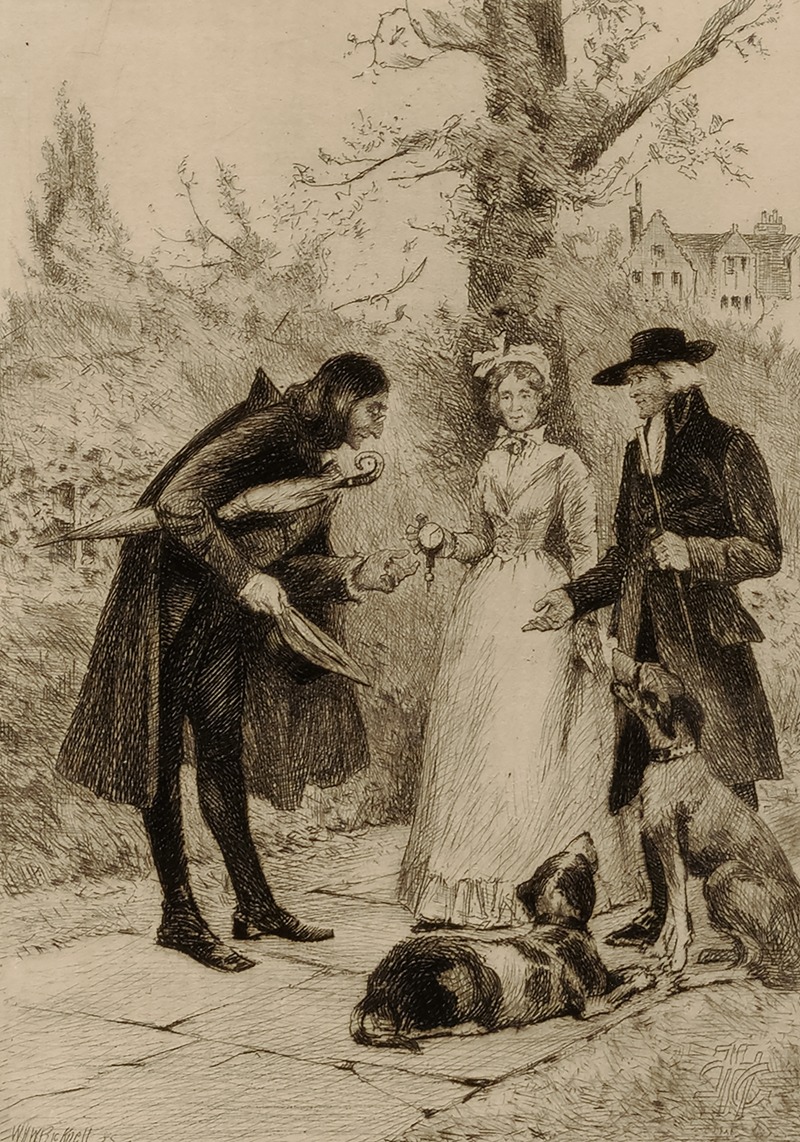 Couple meeting a man by William Harry Warren Bicknell — digital art print download