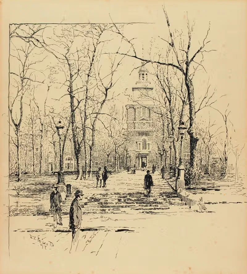 Филадельфия, вид из парка by Эрнест Пейзотто, 1897 — digital art print download