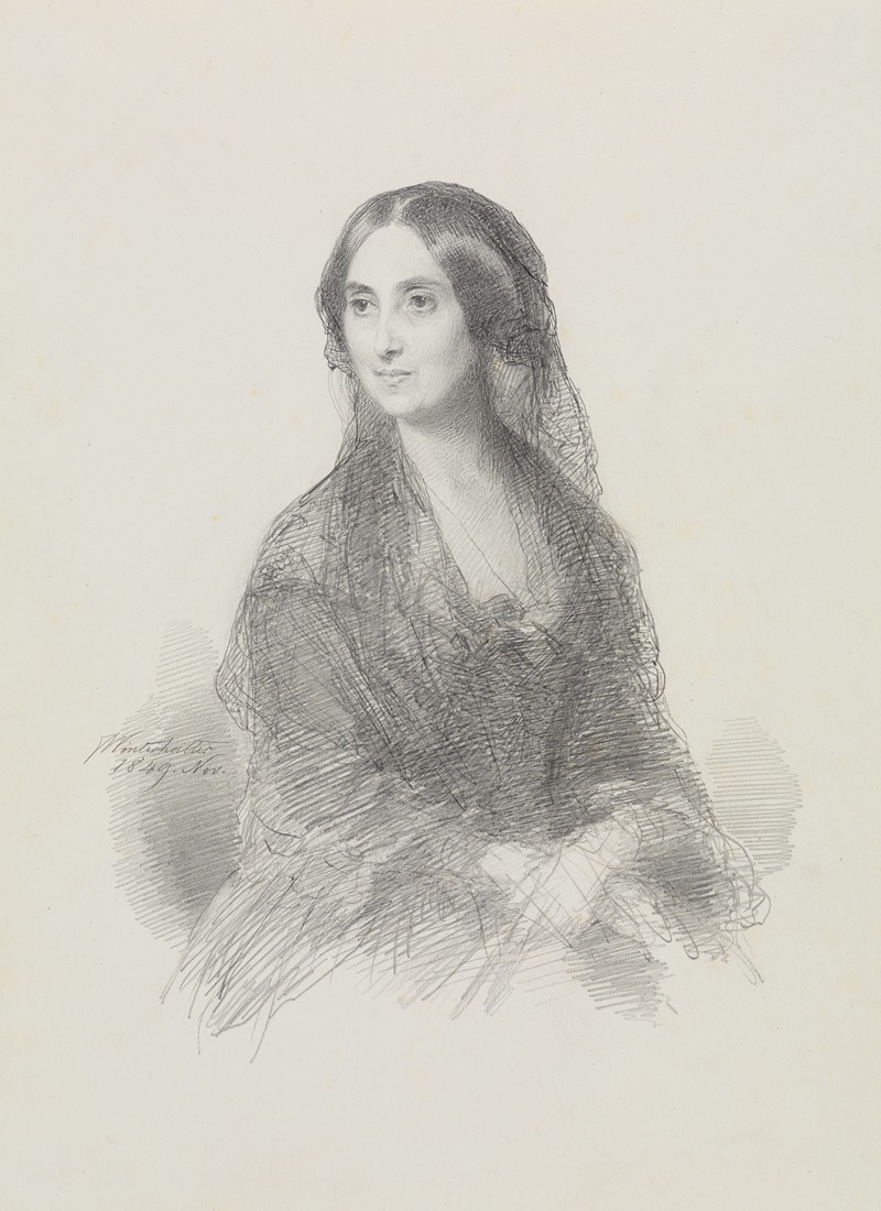 Bildnis einer Dame in spanischem Kostüm, sitzend, in halber Figur — Franz Xaver Winterhalter