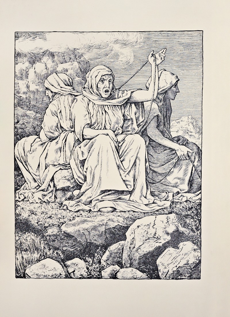Die drei Nornen. Graue Gewander — Hans Thoma