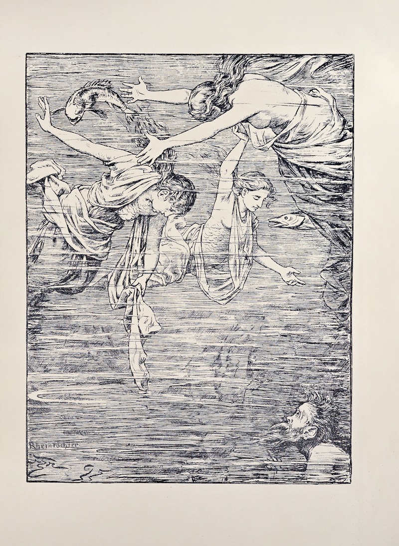 Die drei Rheintòchter by Ханс Тома, 1897 — digital art print download