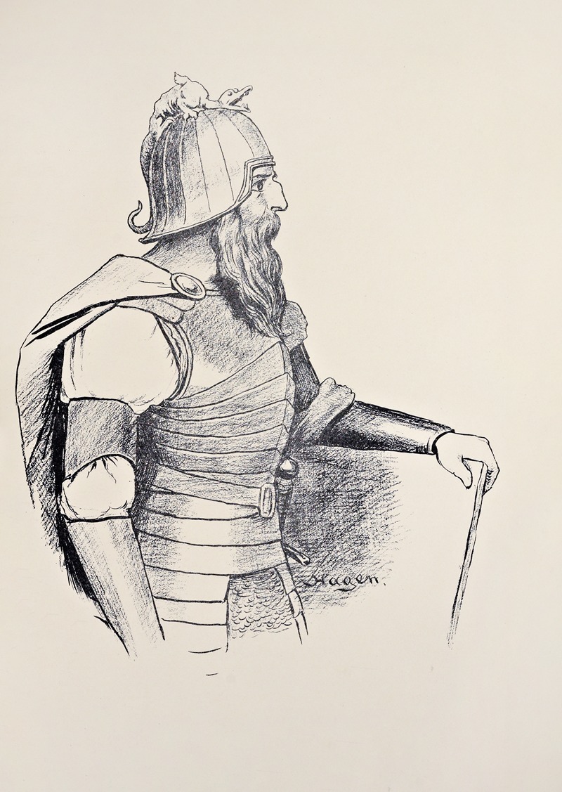 Hagen. Brustbild by Ханс Тома, 1897 — digital art print download