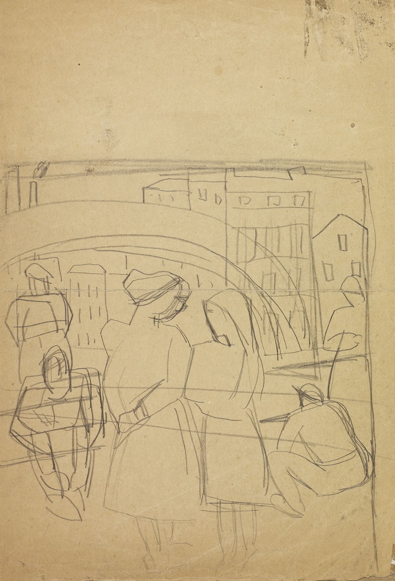 Studie voor De brug by Жан Бруссельманс, 1930 — digital art print download