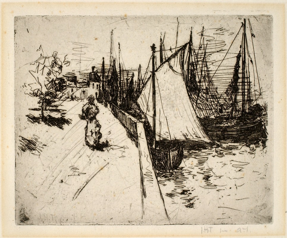 Woman on the Quay, Honfleur — John Henry Twachtman
