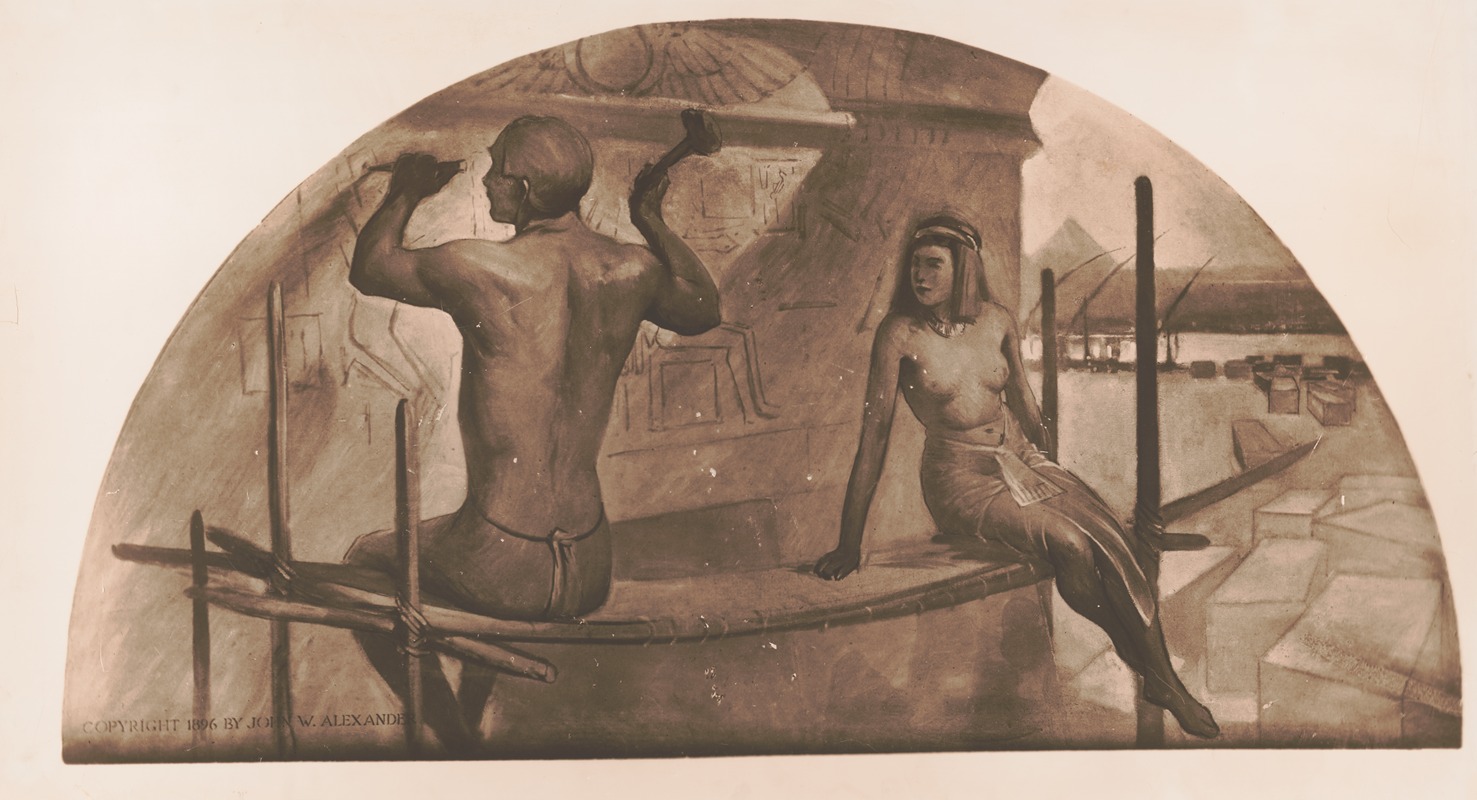 Egpytian hieroglyphics by John White Alexander, 1896 — digital art print download