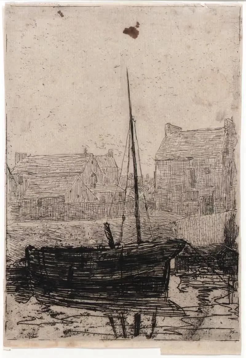 Boat Moored–Isle of Man — Julian Alden Weir