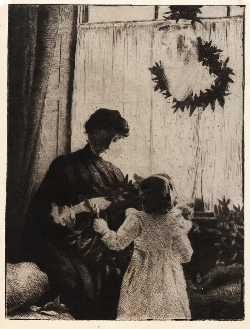 Рождественские зелени by Джулиан Олден Уир, 1887-1893 — digital art print download