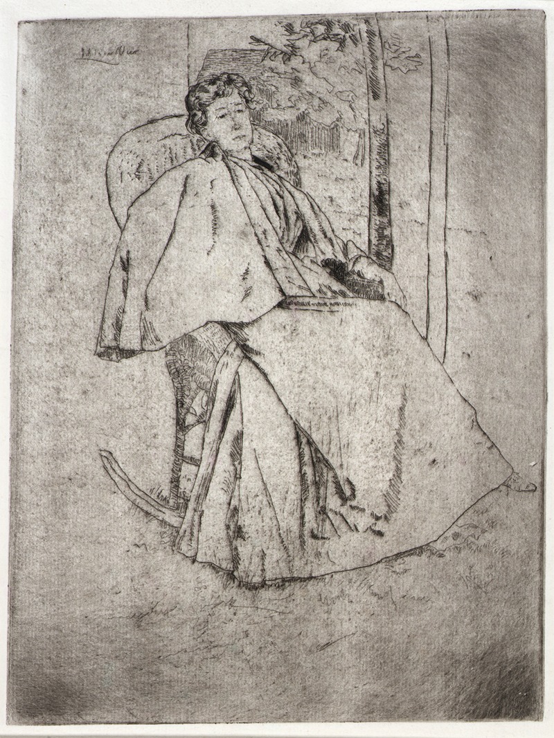 The Rocking Chair by Джулиан Олден Уир, 1890 — digital art print download