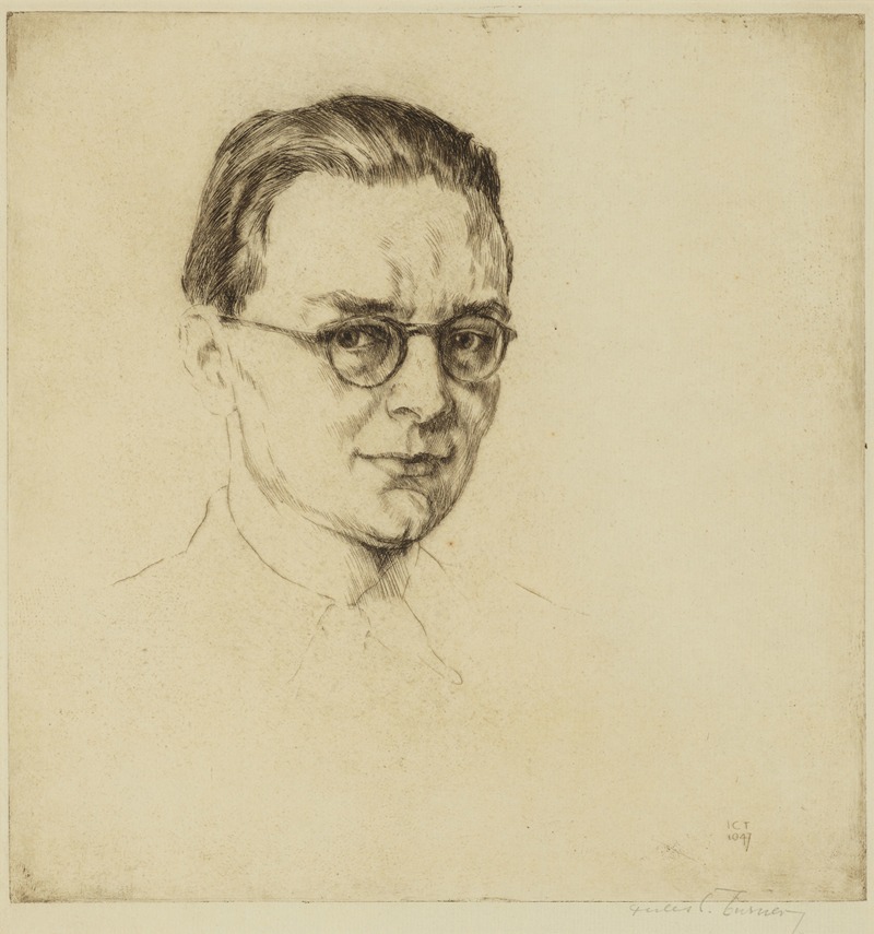 Portret van Frank Edebau by Юлий Коллен Тёрнер, 1947 — digital art print download