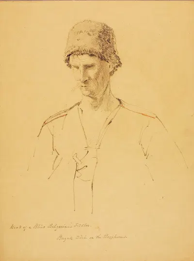 Head of a Blind Bulgarian Fiddler by Miner Kilbourne Kellogg — digital art print download