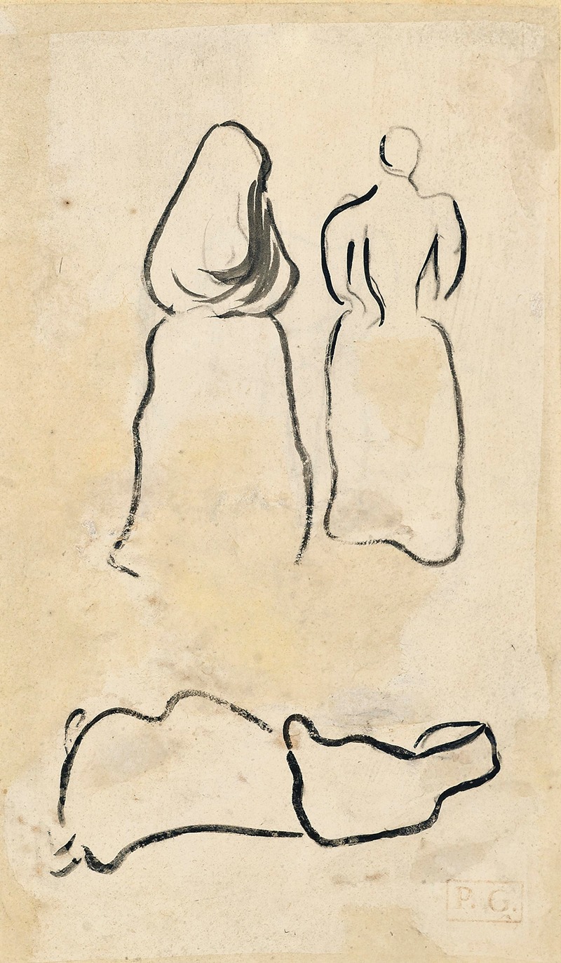 Silhouettes de femmes by Поль Гоген — digital art print download
