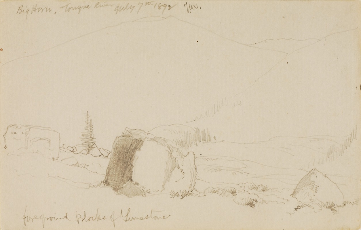 Big Horn, Tongue River by Томас Моран, 1892 — digital art print download