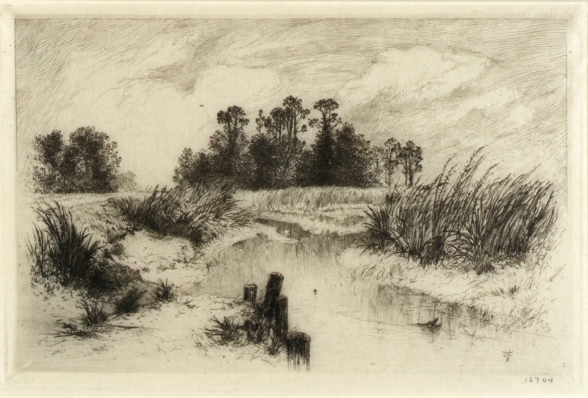 Near Easthampton, L.I. (Passaic Meadows) by Томас Моран — digital art print download