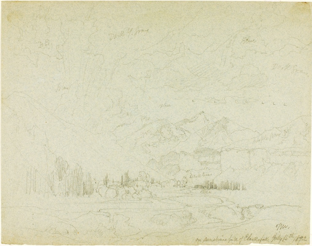 On Sunshine Fork of Clark's Fork by Томас Моран, 1892 — digital art print download