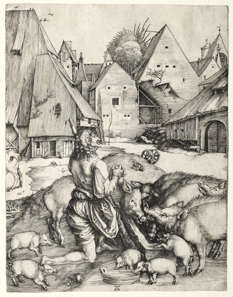 The Prodigal Son by Альбрехт Дюрер, c. 1496 — digital art print download