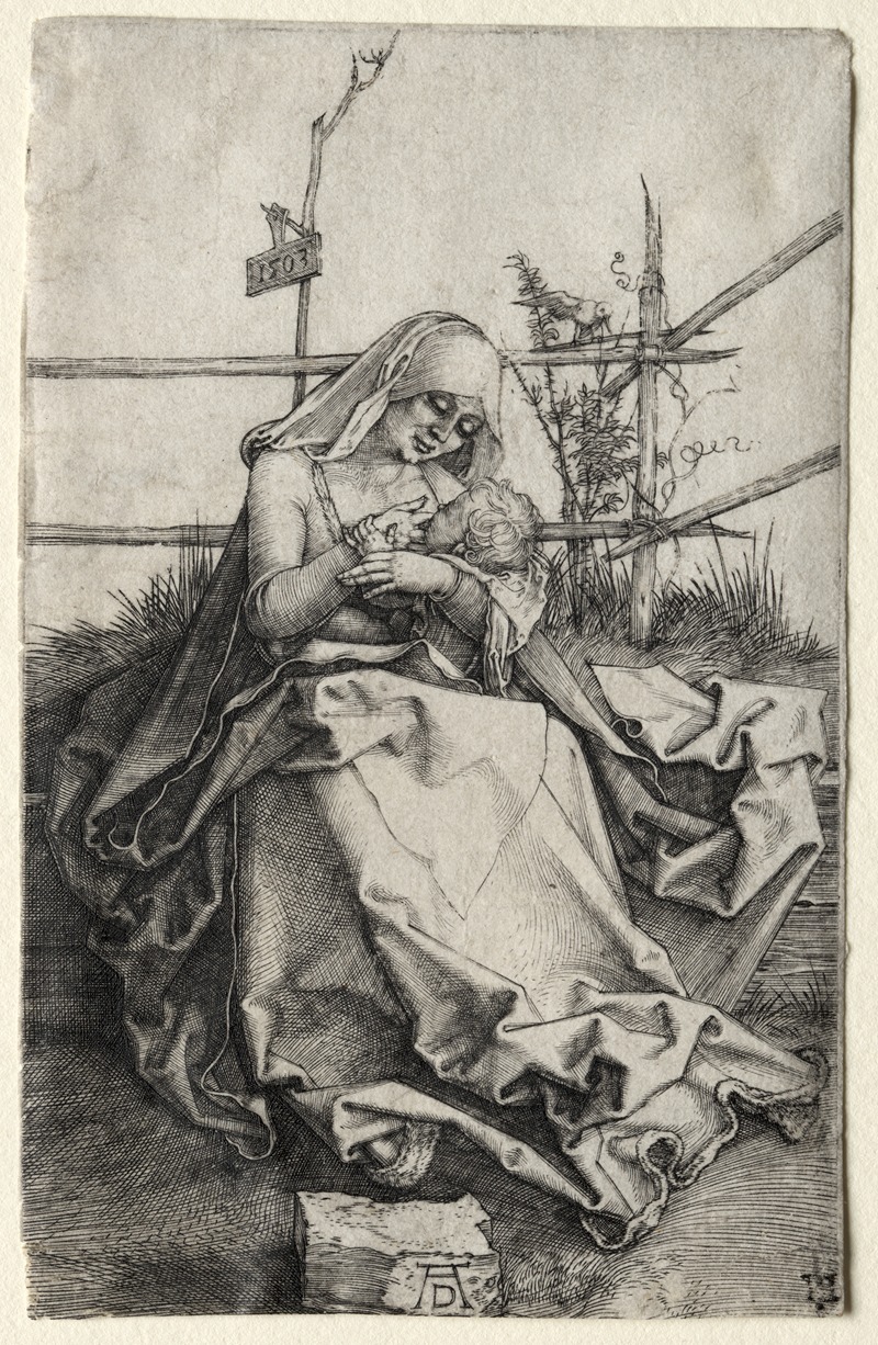 The Virgin and Child on a Grassy Bench — Albrecht Dürer