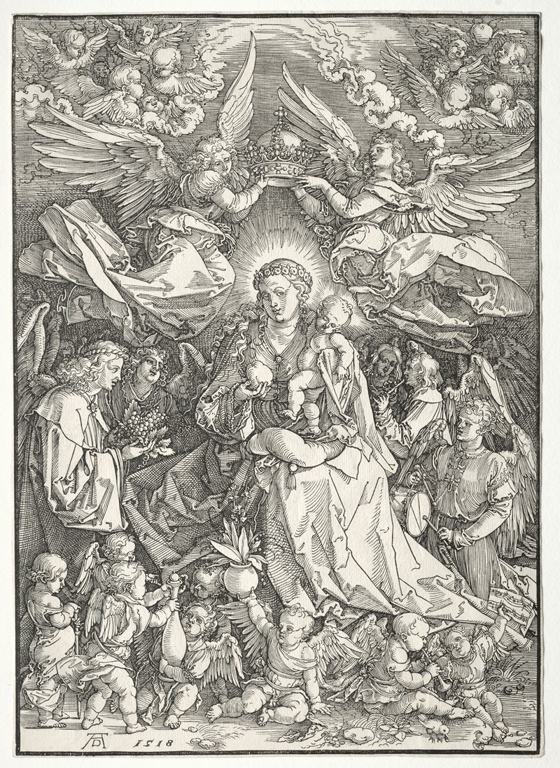 The Virgin Surrounded by Many Angels by Альбрехт Дюрер, 1518 — digital art print download