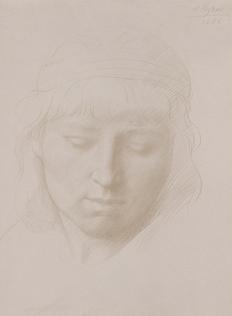 Head of a Man by Альфонс Легро, 1886 — digital art print download