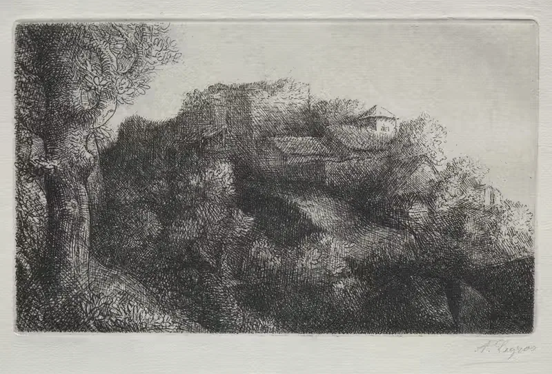 Landscape (with buildings) by Alphonse Legros — digital art print download