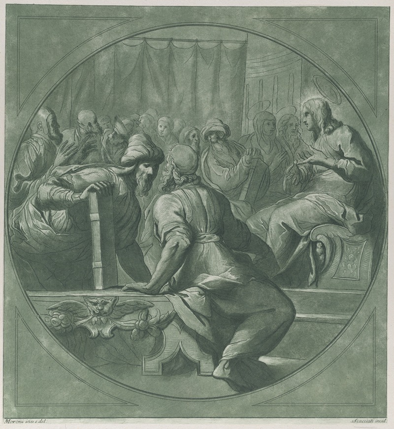 Christ confounding the doctors by Andrea Scacciati — digital art print download