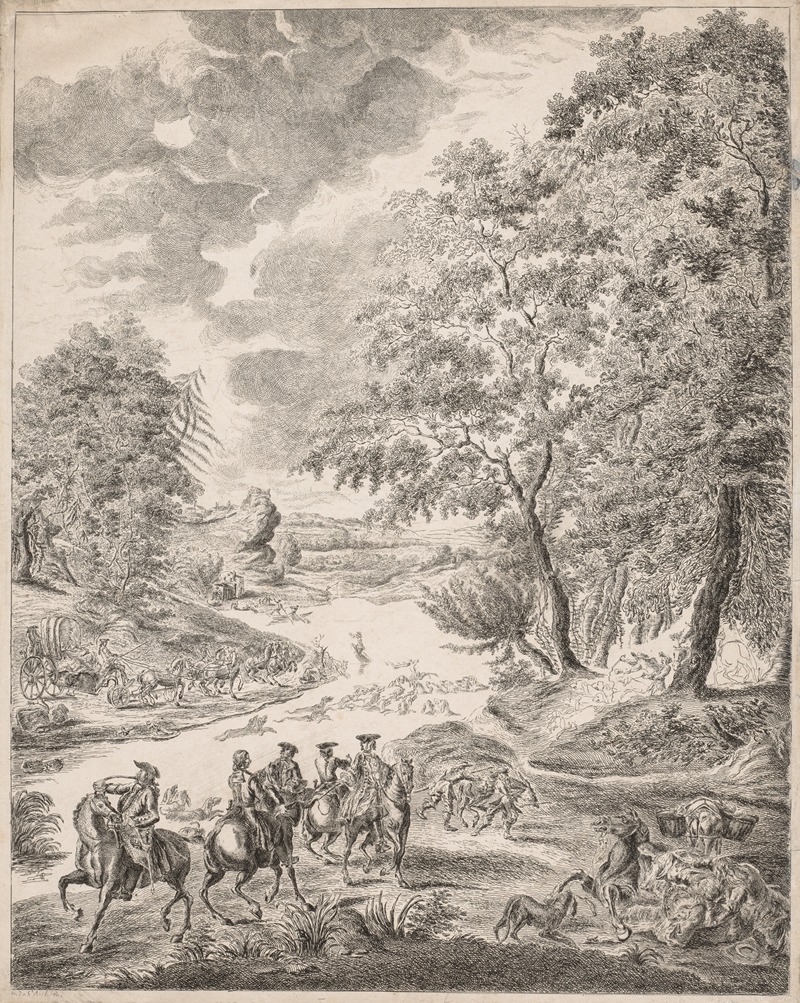 The Deer Hunt by Augustin de Saint-Aubin — digital art print download