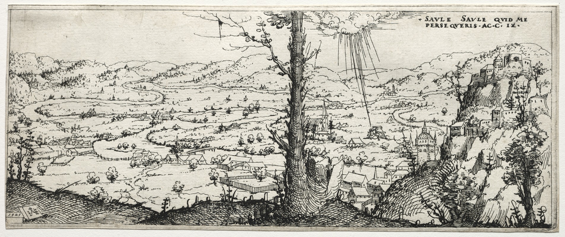 Landscape with the conversion of saulus — Augustin Hirschvogel