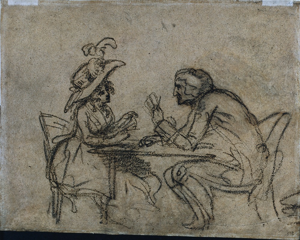 Woman and Man Playing Cards — Benjamin West