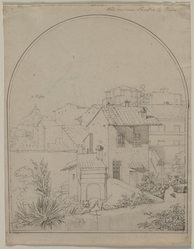 View from My Window in Rome by Carl Ludwig Tischbein, c. 1819 — digital art print download