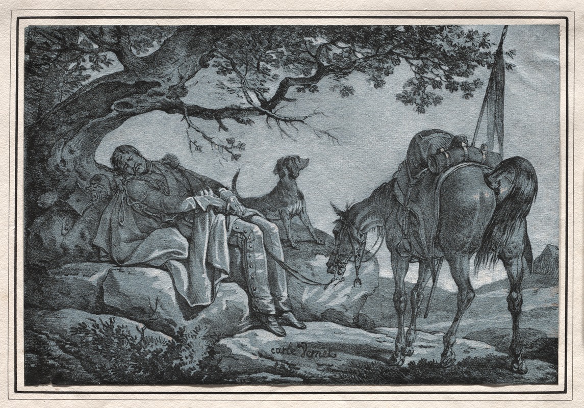 The Sleeping Soldier by Карл Верне, c. 1820 — digital art print download