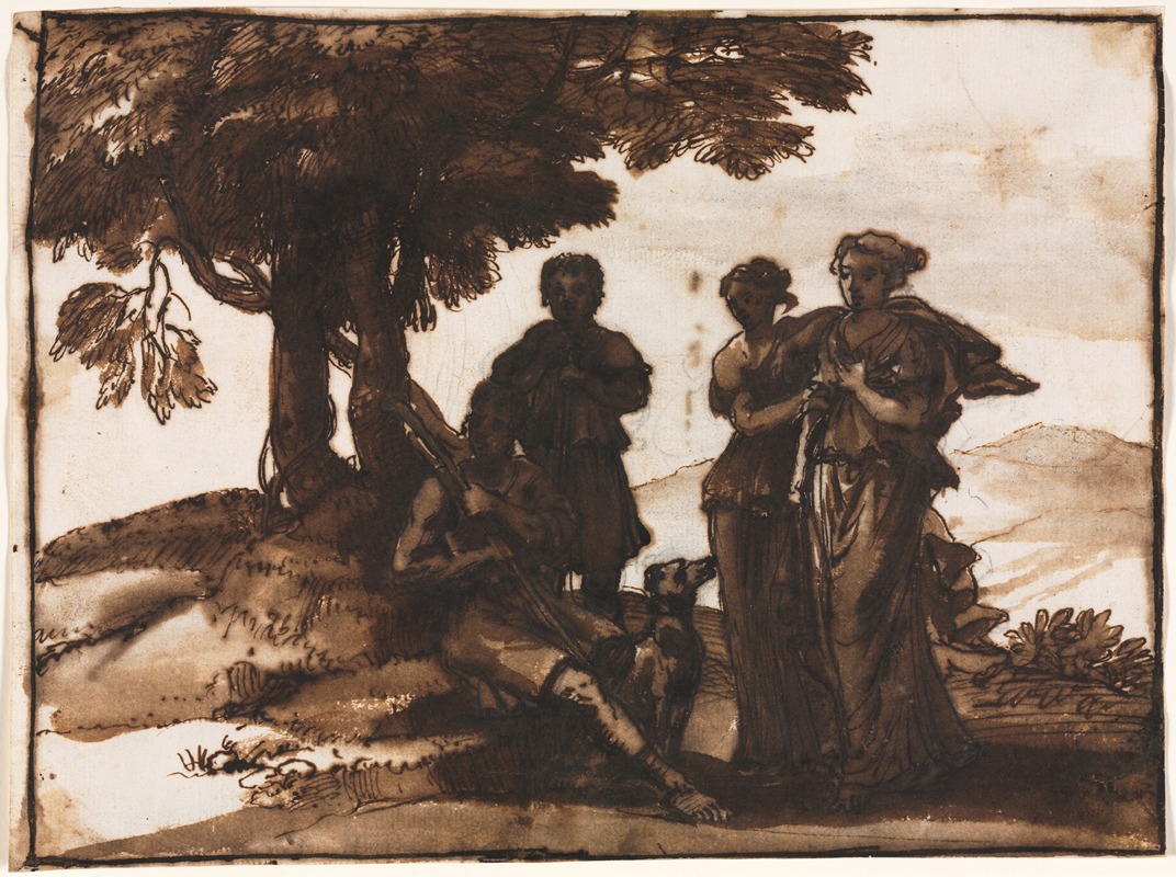 Pastoral Scene with Classical Figures by Клод Лоррен — digital art print download
