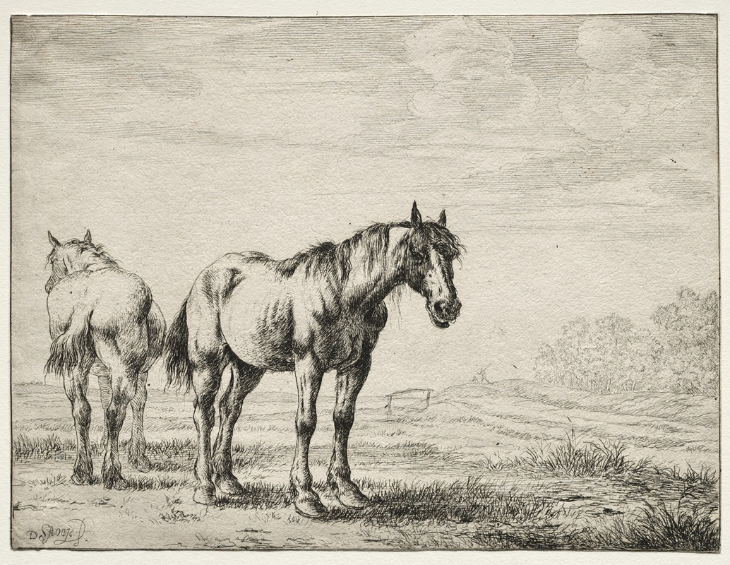 Two plough horses by Dirck Stoop — digital art print download