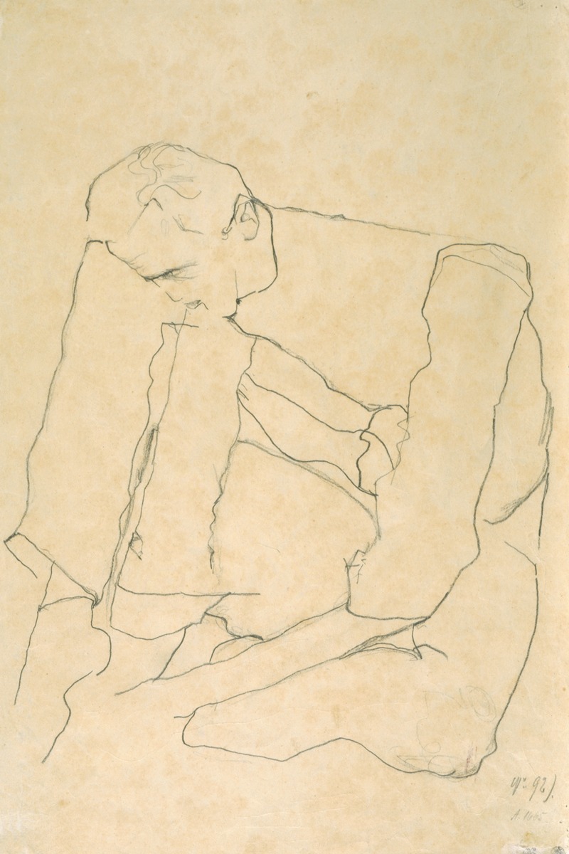 Seated Man by Эгон Шиле, 1911 — digital art print download