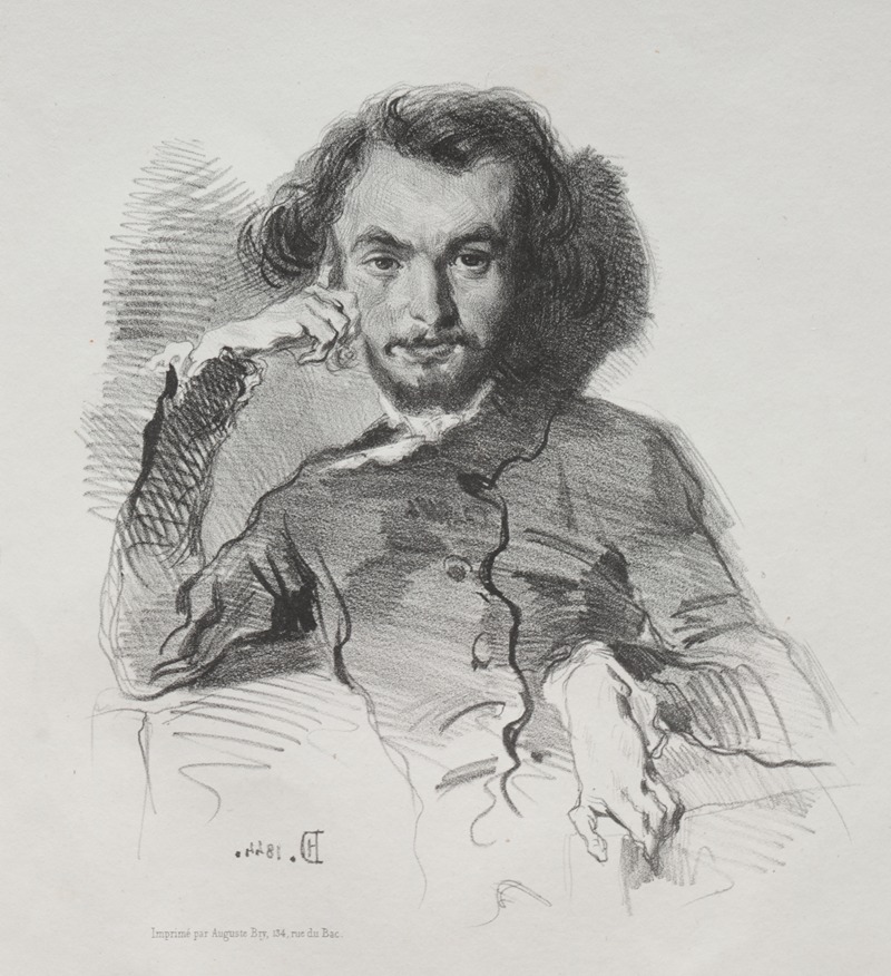 Charles Pierre Baudelaire by Émile Isidore Deroy, 1844 — digital art print download