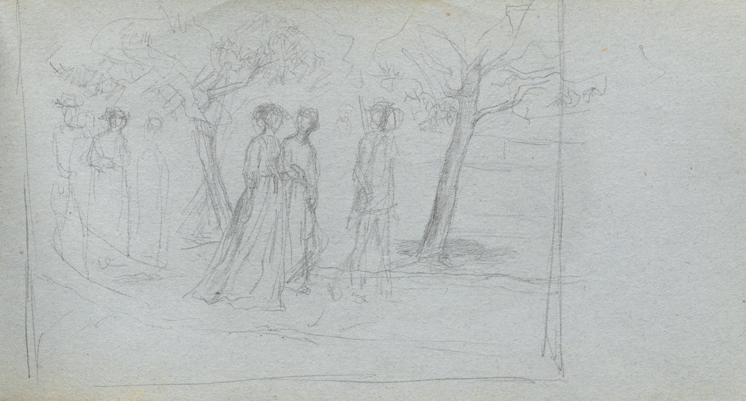Figures in a Landscape by Ernest Meissonier — digital art print download