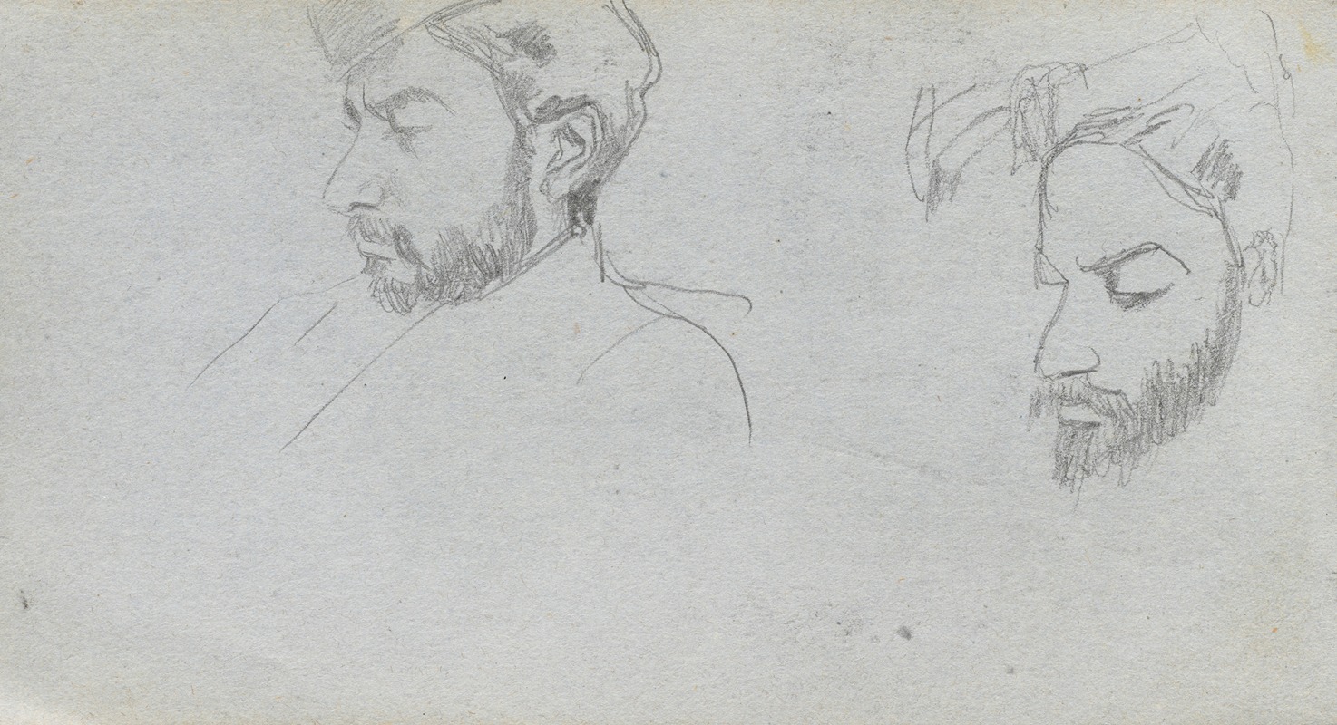Study of Faces in Profile by Эрнест Мейссонье — digital art print download