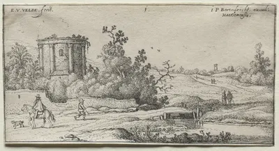 Landscape with Ruins of a Roman Temple by Esaias van de Velde — digital art print download
