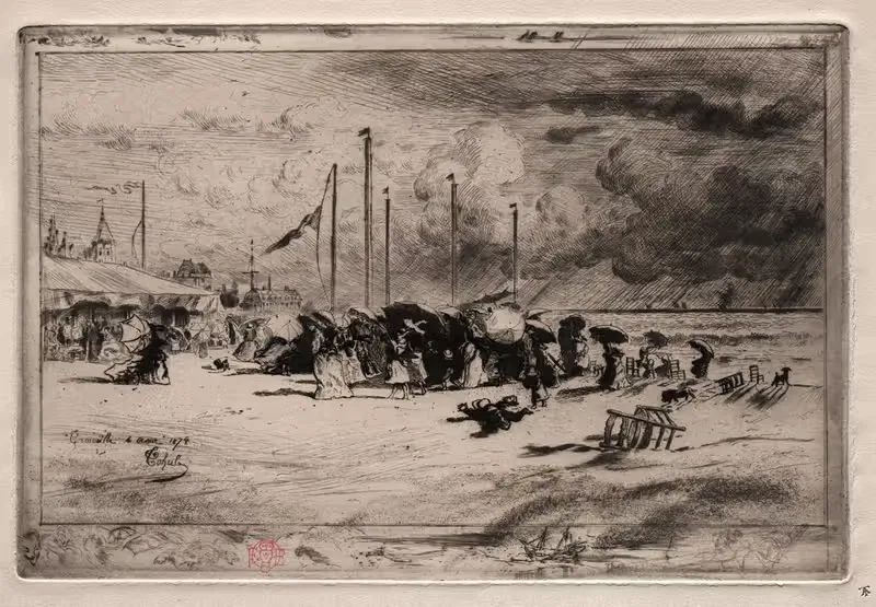 Шторм в Трувиле by Феликс Илер Бюо, 1874 — digital art print download