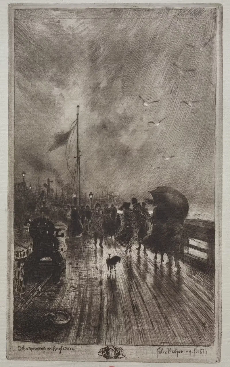 Приземление в Англии by Феликс Илер Бюо, 1879 — digital art print download