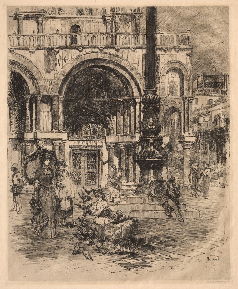 Piazza San Marco, Venice by Фрэнк Дювенек, 1883 — digital art print download