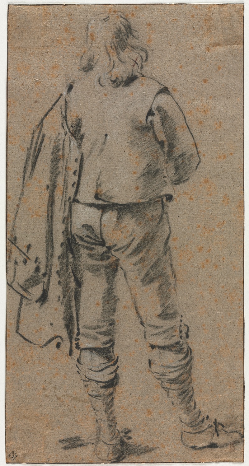 A Man Standing Seen from the Back by Gerard ter Borch, c. 1630 — digital art print download