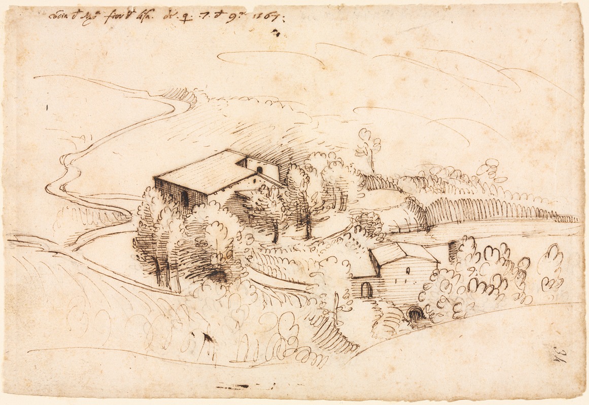 Farm with Trees in a Hilly Landscape — Джерардо Чибо