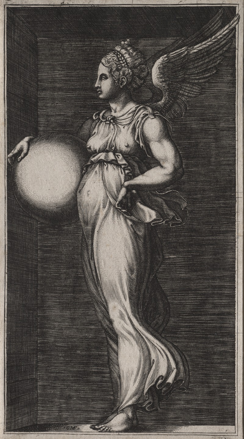 Allegorical Figure Holding a Sphere by Giorgio Ghisi — digital art print download