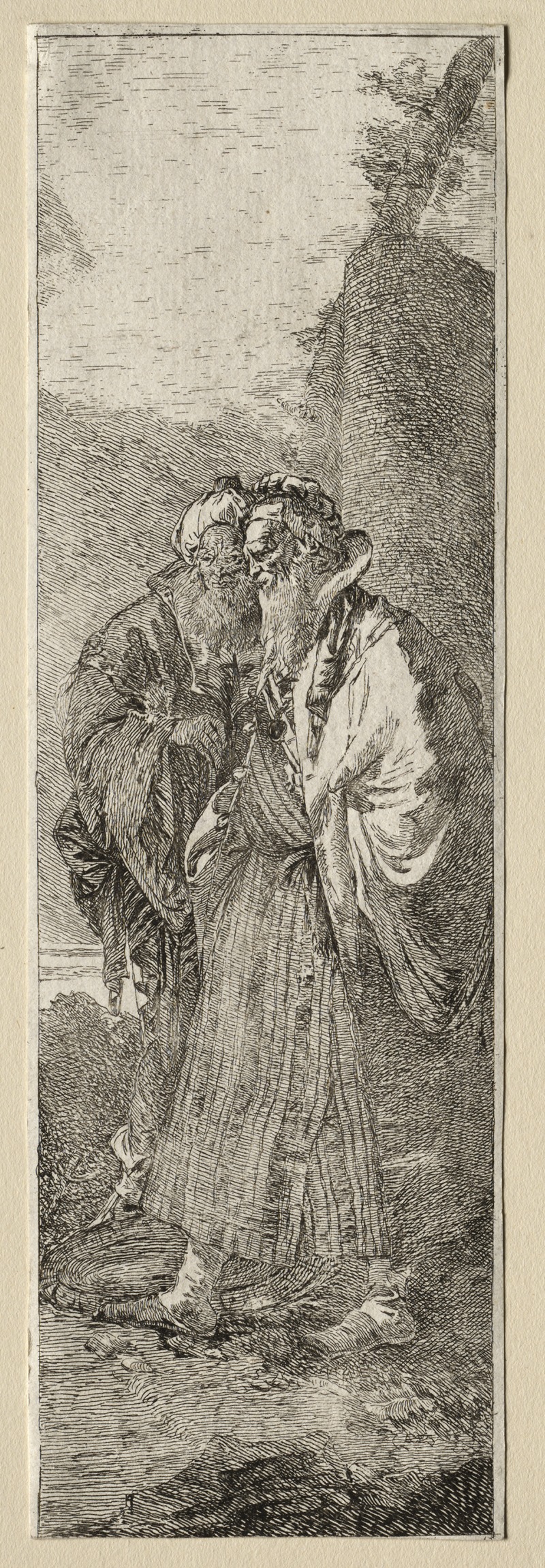 Two Old Men in a Landscape by Джованни Доменико Тьеполо — digital art print download