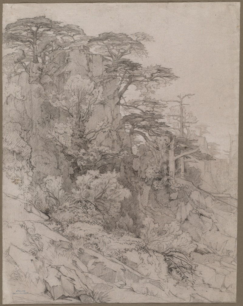 Trees of a Rocky Hillside — Gustave-Achille Guillaumet