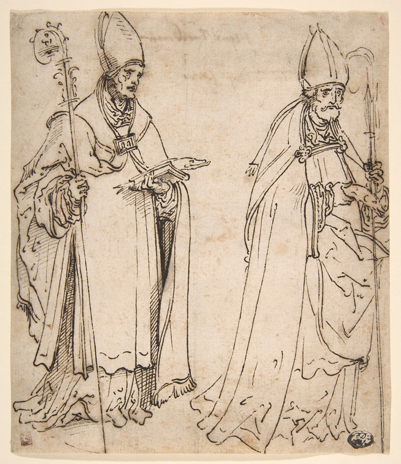 Two studies for Saint Ulrich of Augsburg — Hans Burgkmair The Elder