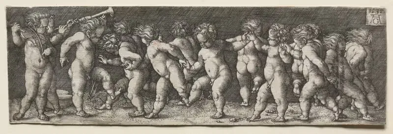 Fifteen Nude Children Dancing — Heinrich Aldegrever