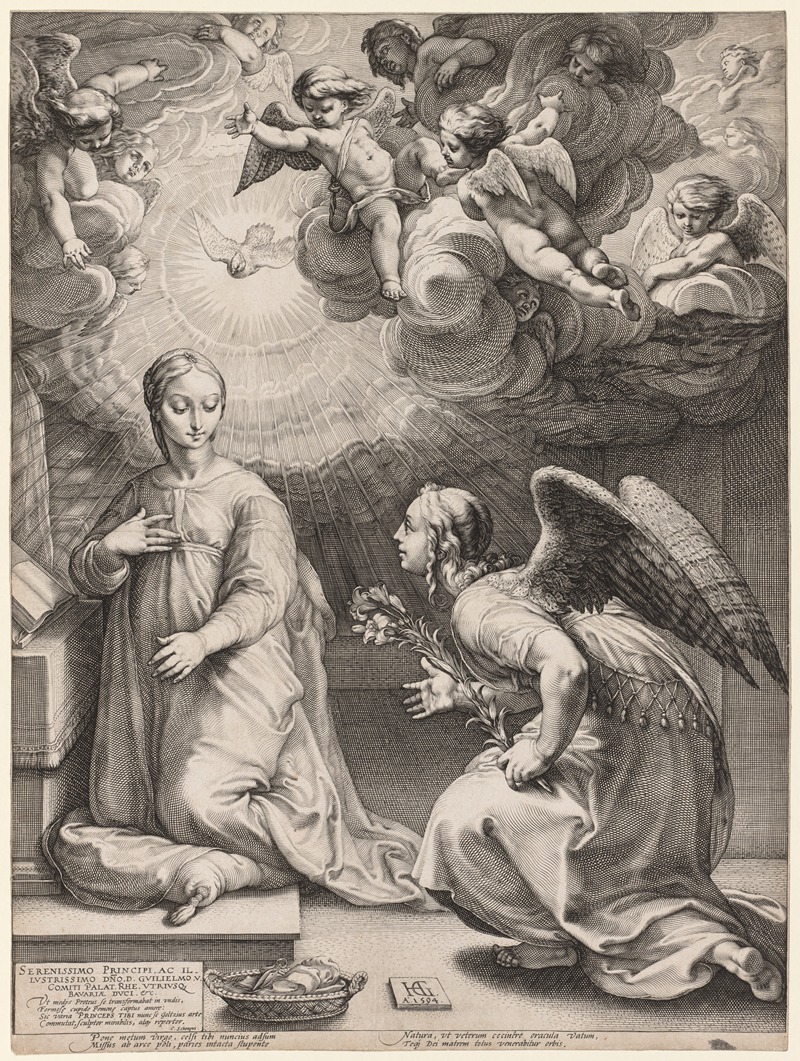 The Annunciation by Hendrick Goltzius, 1594 — digital art print download